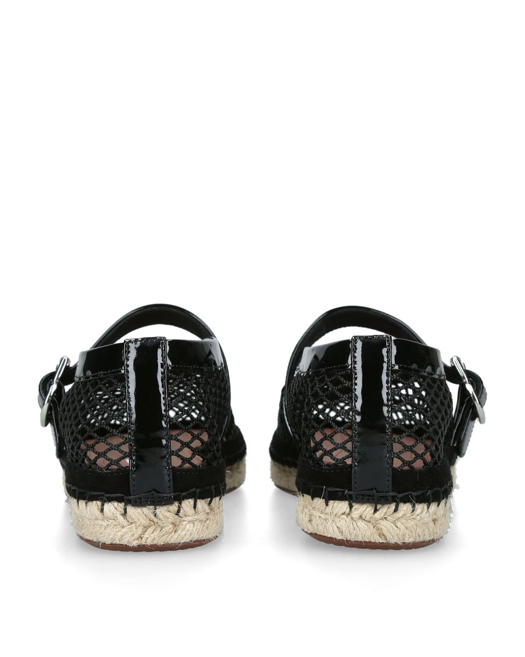 Alaïa Black Mesh-Leather Espadrille Ballet Flats