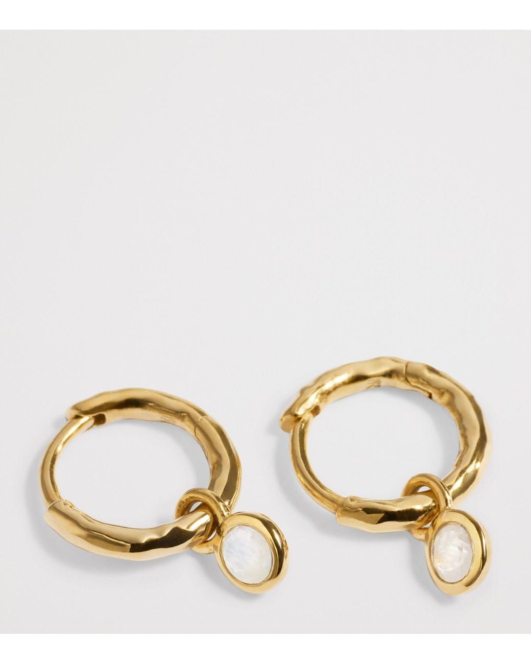 Monica Vinader Metallic Vermeil And Moonstone June Birthstone Huggie Earrings