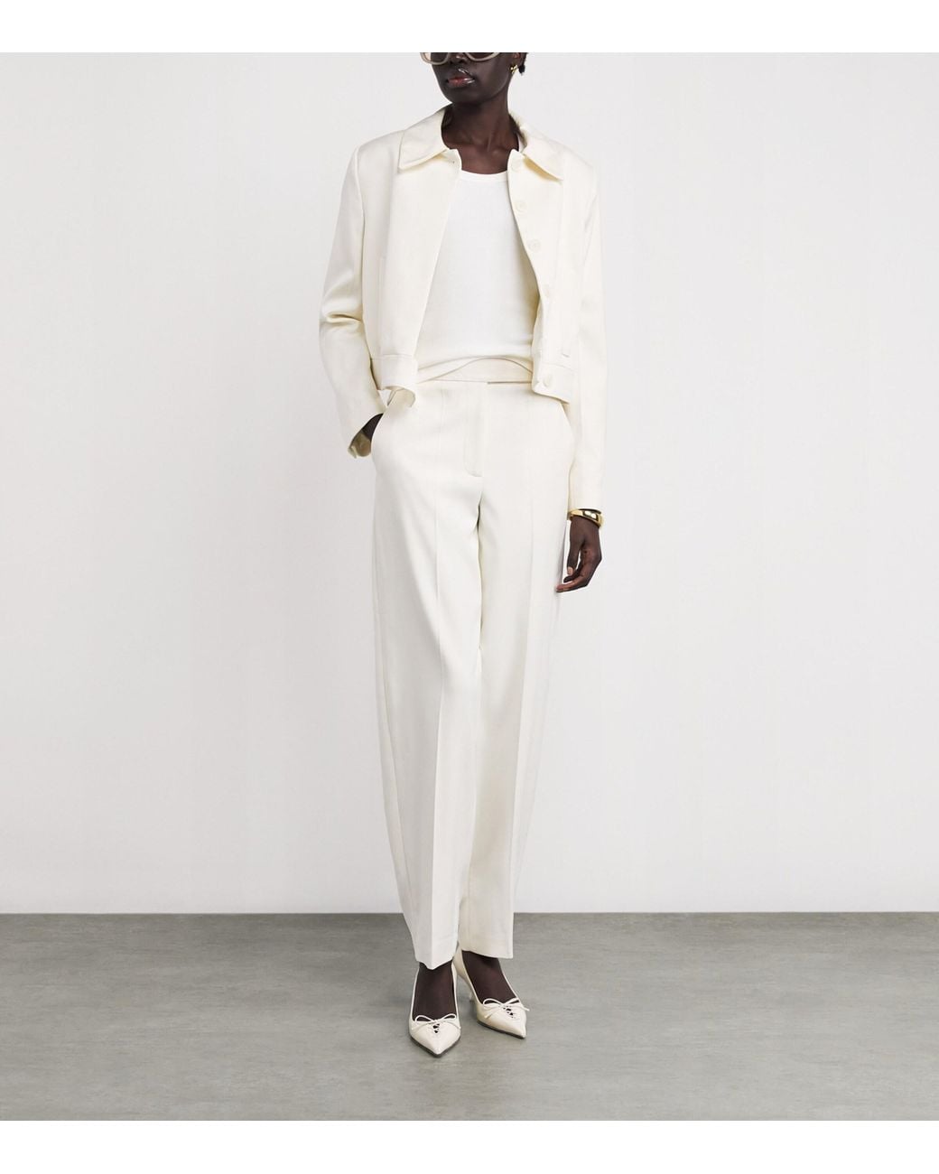 Joseph White Stretch-Cotton Ribbed Saba Top