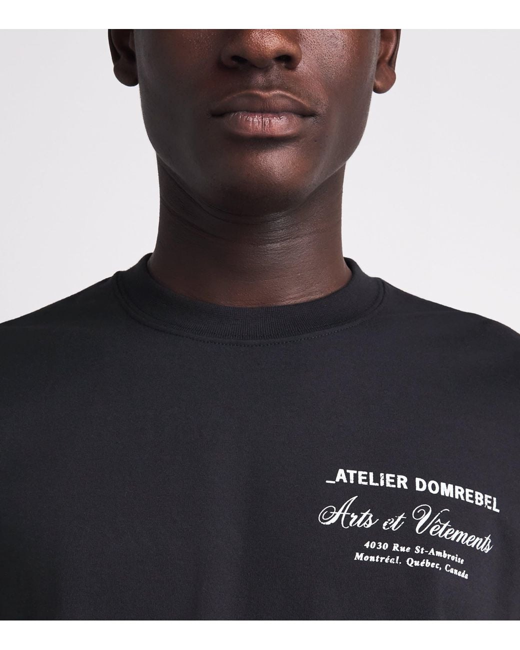 DOMREBEL Black Cotton Arts Vetements T-Shirt for men