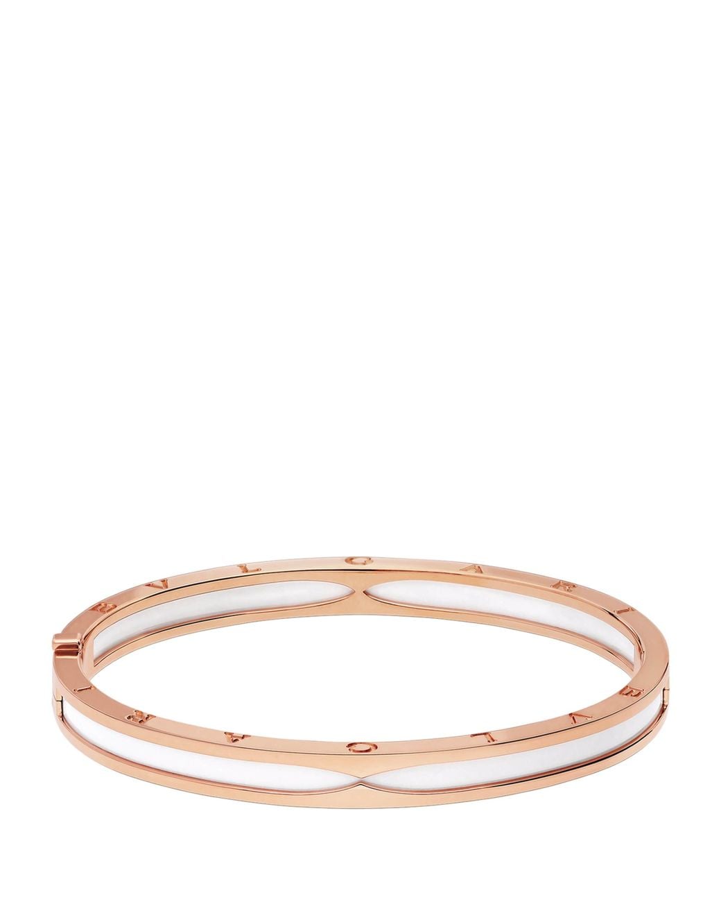 BVLGARI White And Steel B.Zero1 Bangle