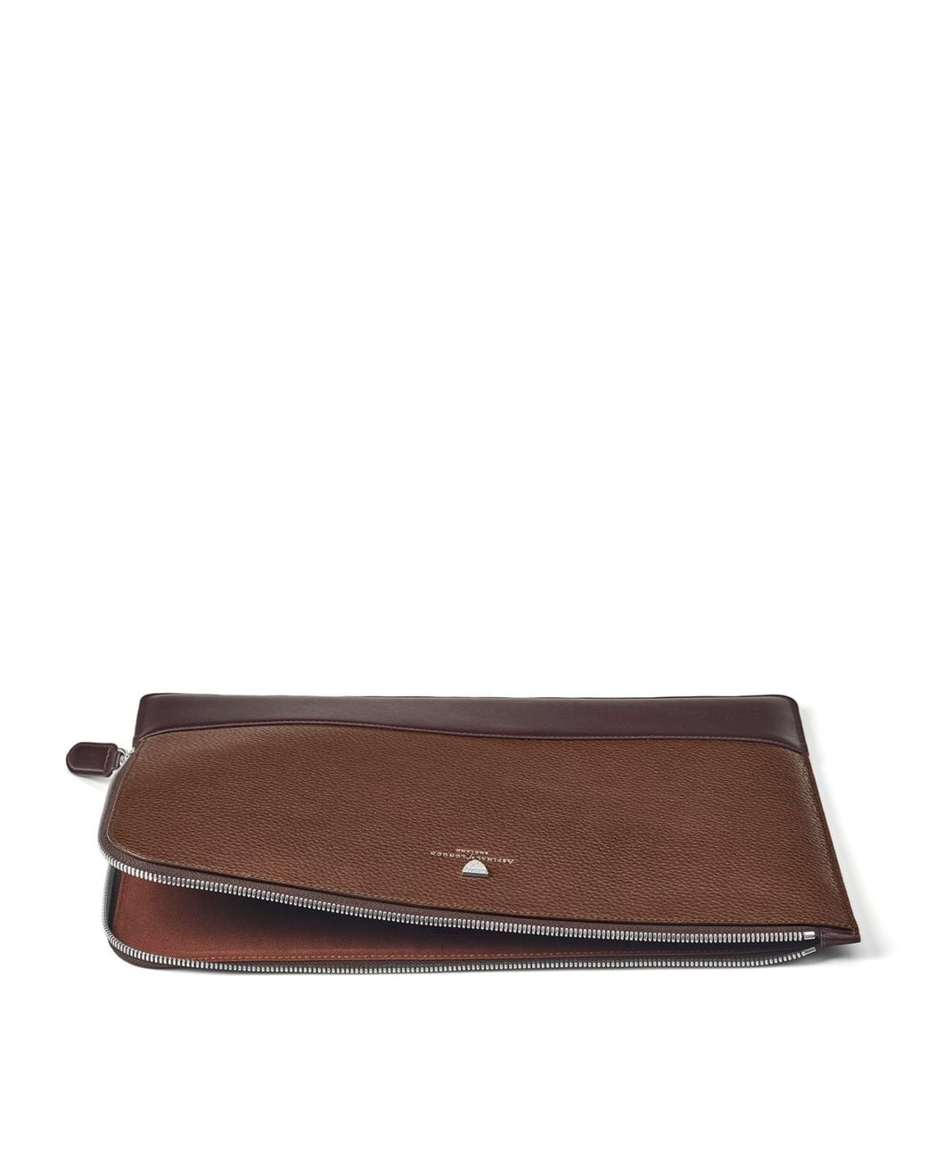 Aspinal Brown Leather Mount Street Laptop Case