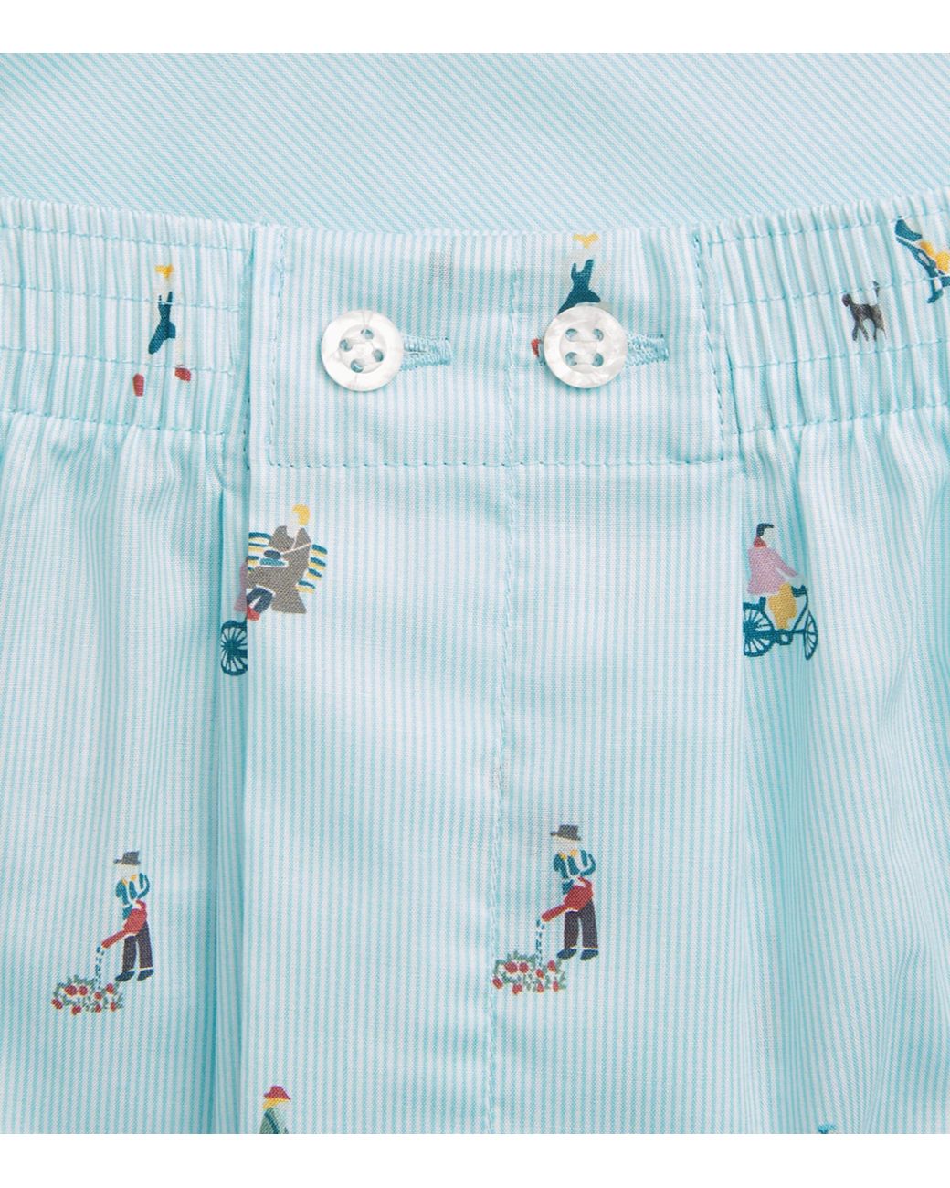 Derek Rose Blue Cotton Printed Ledbury Boxer Shorts for men