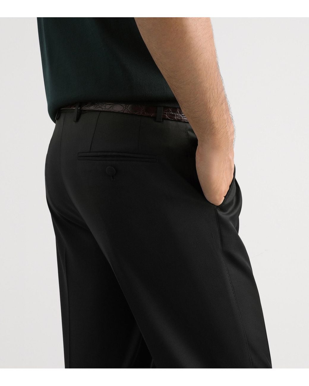 Dolce & Gabbana Black Virgin Wool Tailored Trousers for men