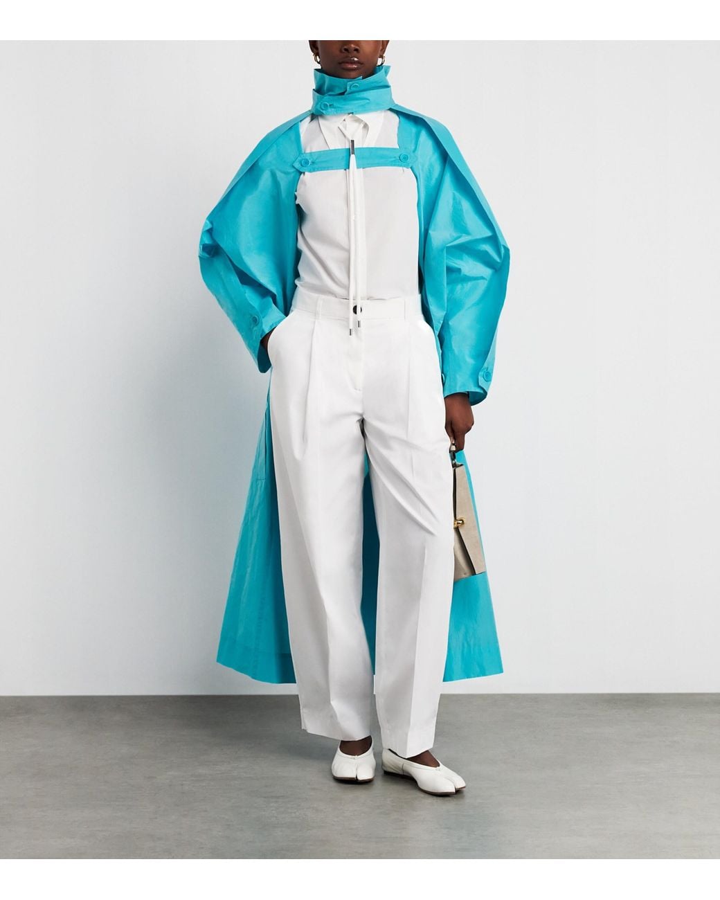 Issey Miyake Blue Correlation Trench Coat