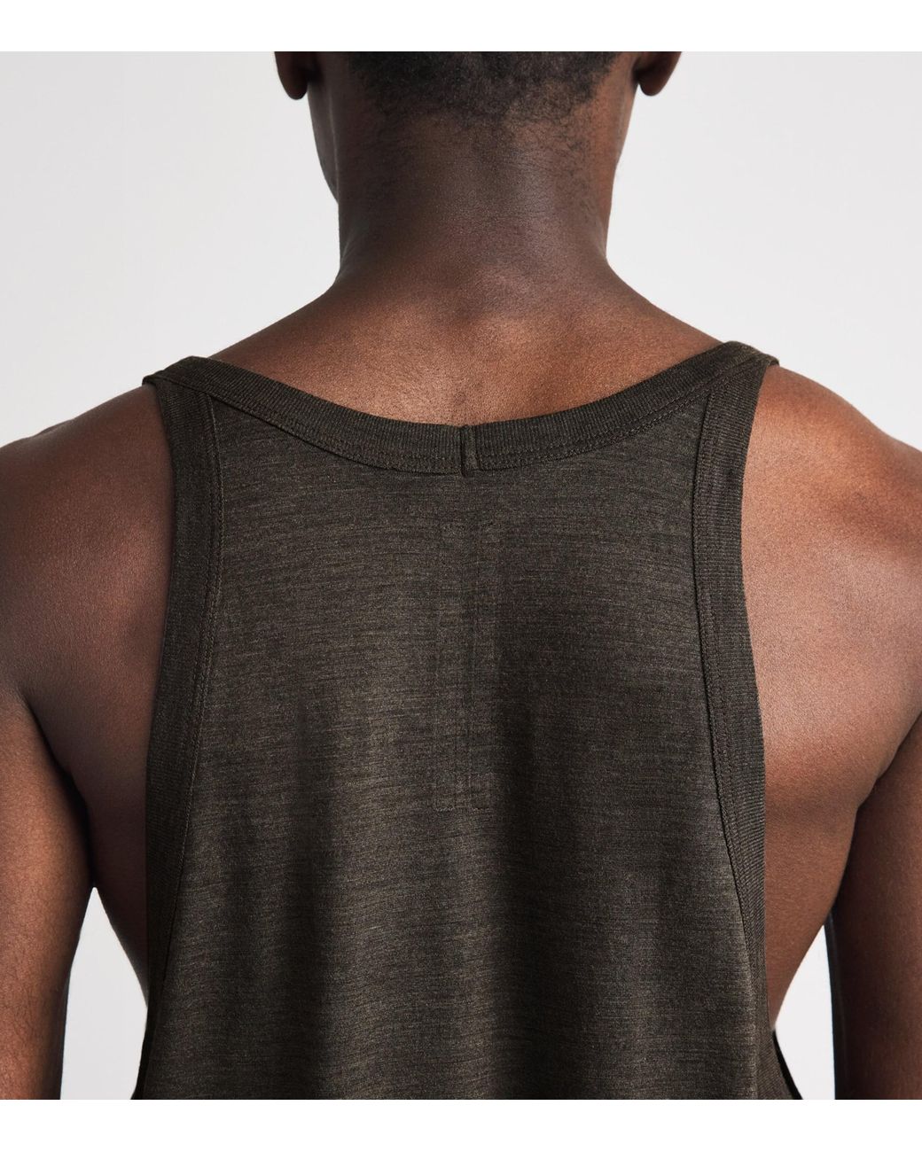 Rick Owens Brown Wool-Silk Pony Tank Top for men