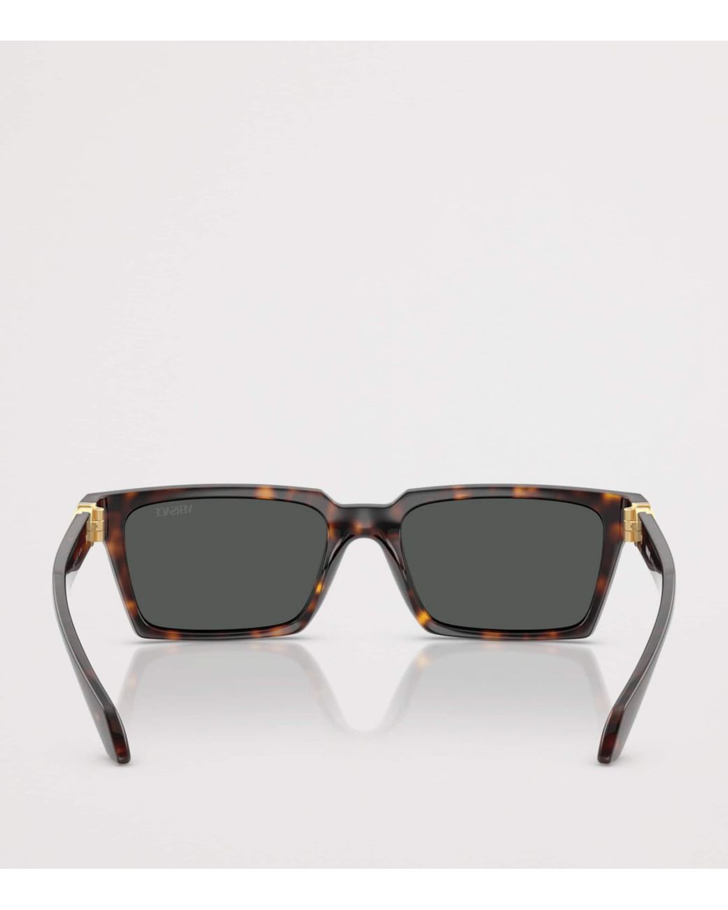 Versace Gray Tortoiseshell Rectangular Sunglasses for men