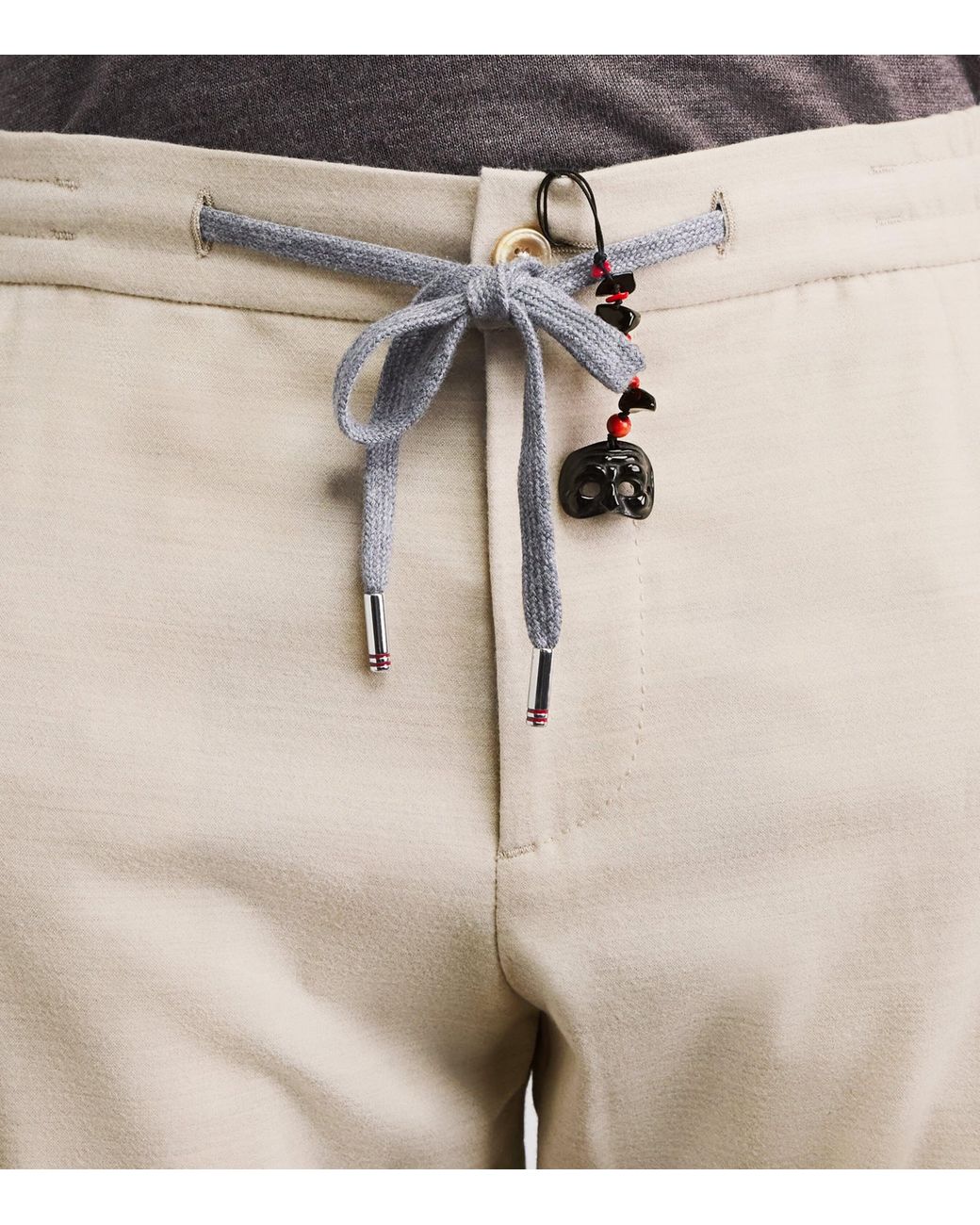 Marco Pescarolo Natural Stretch-Cashmere Drawstring Cargo Trousers for men