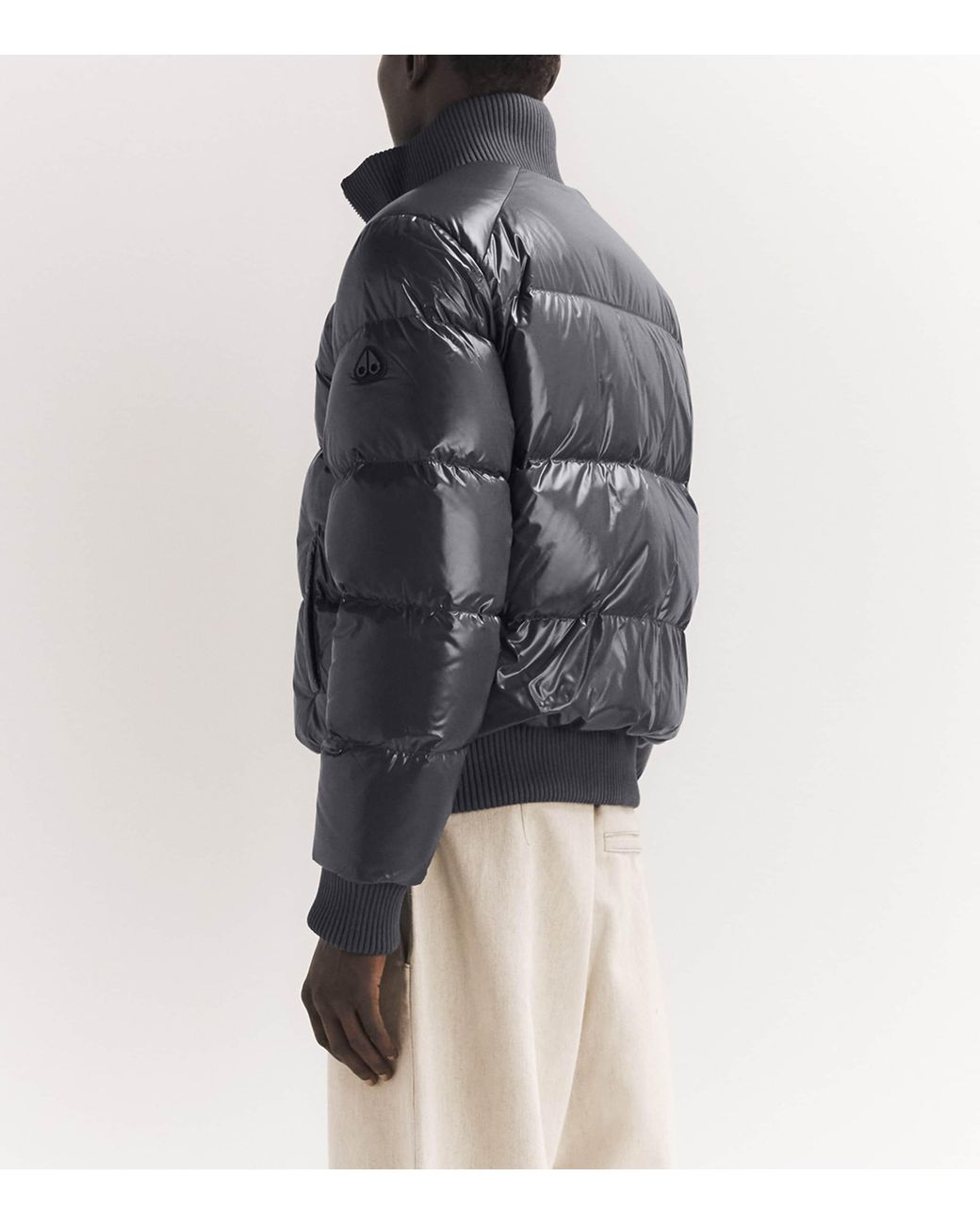 Moose Knuckles Gray Down Kings Bomber Jacket for men