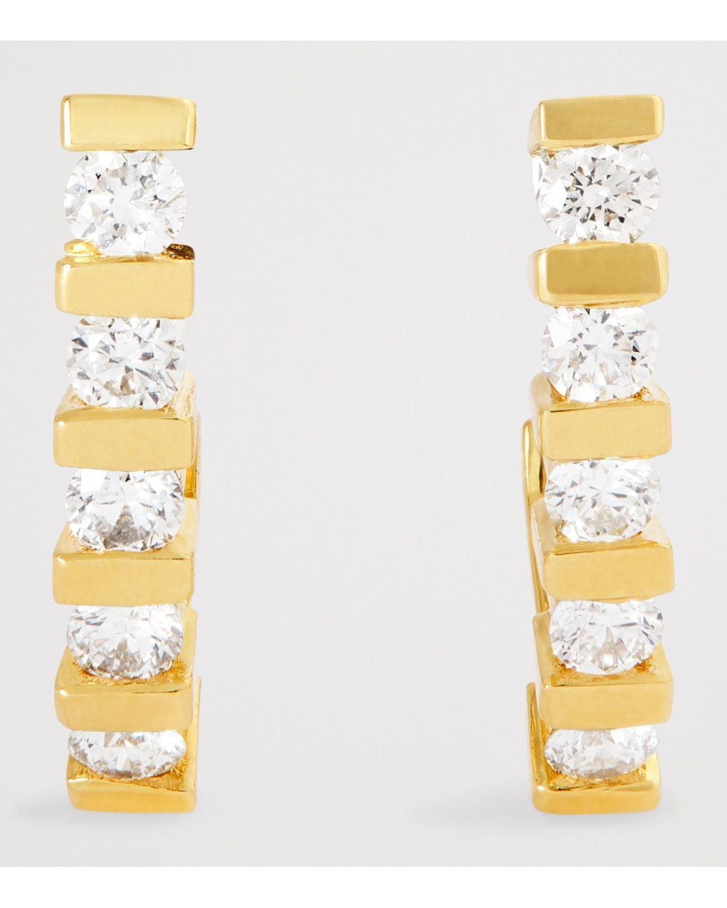 Jennifer Meyer Metallic And Diamond Edith Bar Stud Earrings