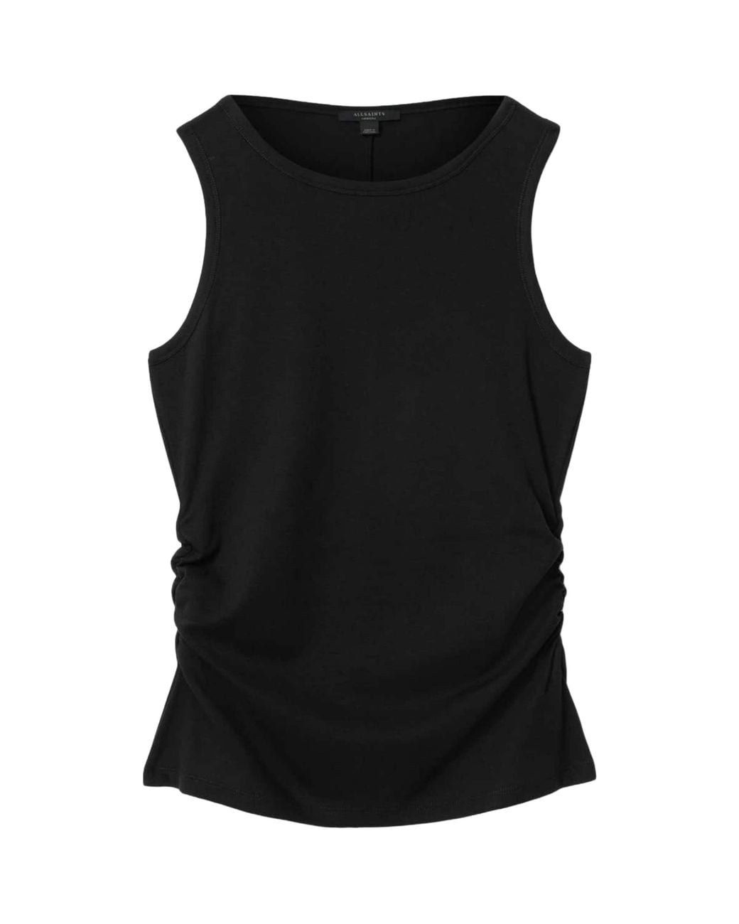 AllSaints Black Ruched Katarina Tank Top