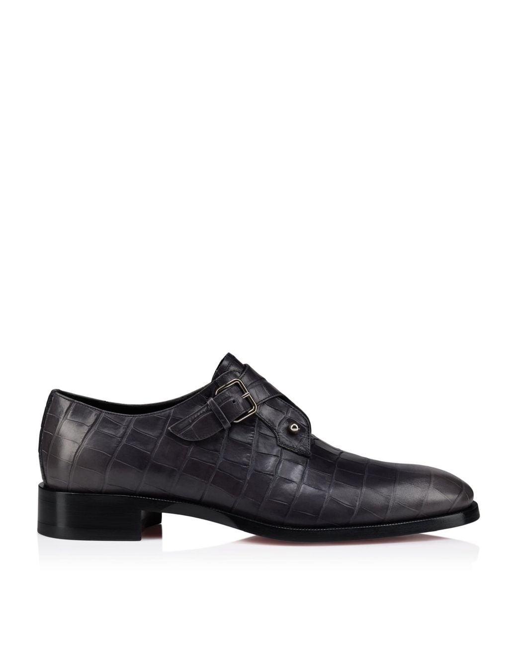 Christian Louboutin Black Chambelimonk Leather Monk Shoes