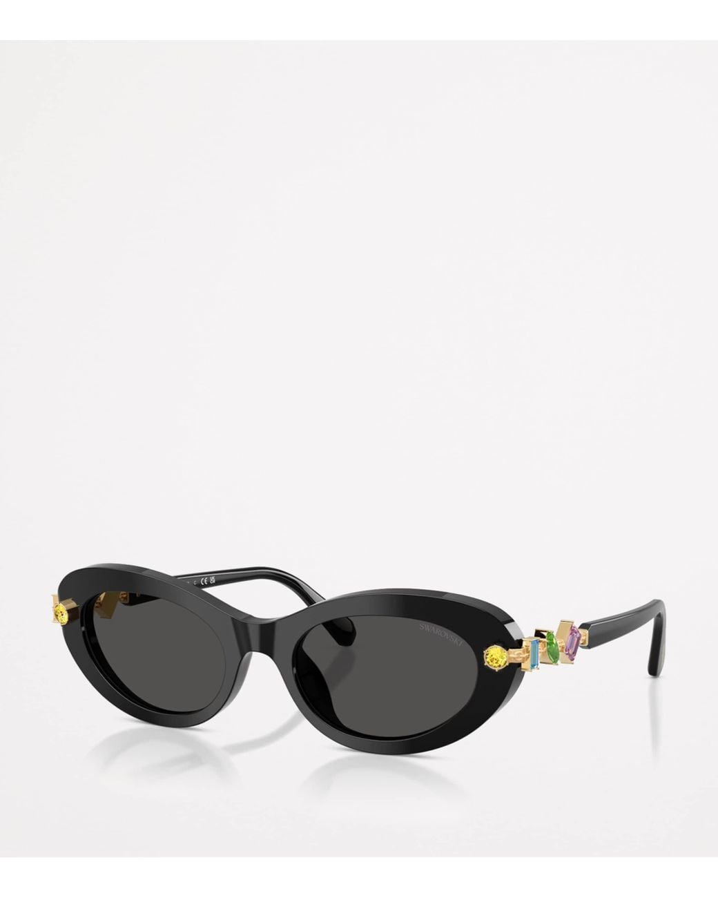 Swarovski Black Acetate Oval Sk6042 Sunglasses