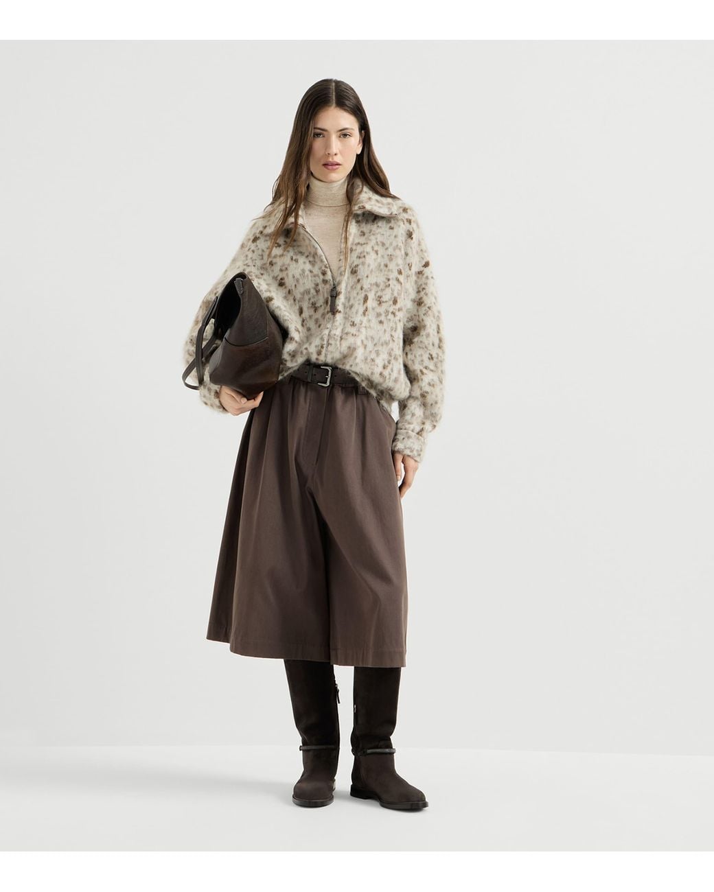 Brunello Cucinelli Natural Cashmere-Blend Sparkle Sweater