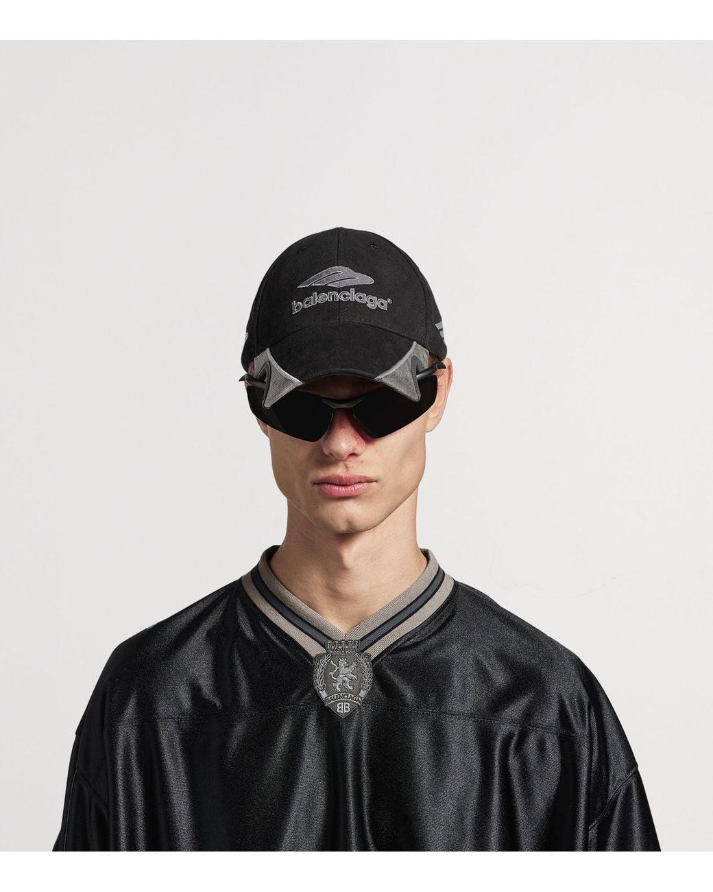 Balenciaga Black Logo Football Cap for men