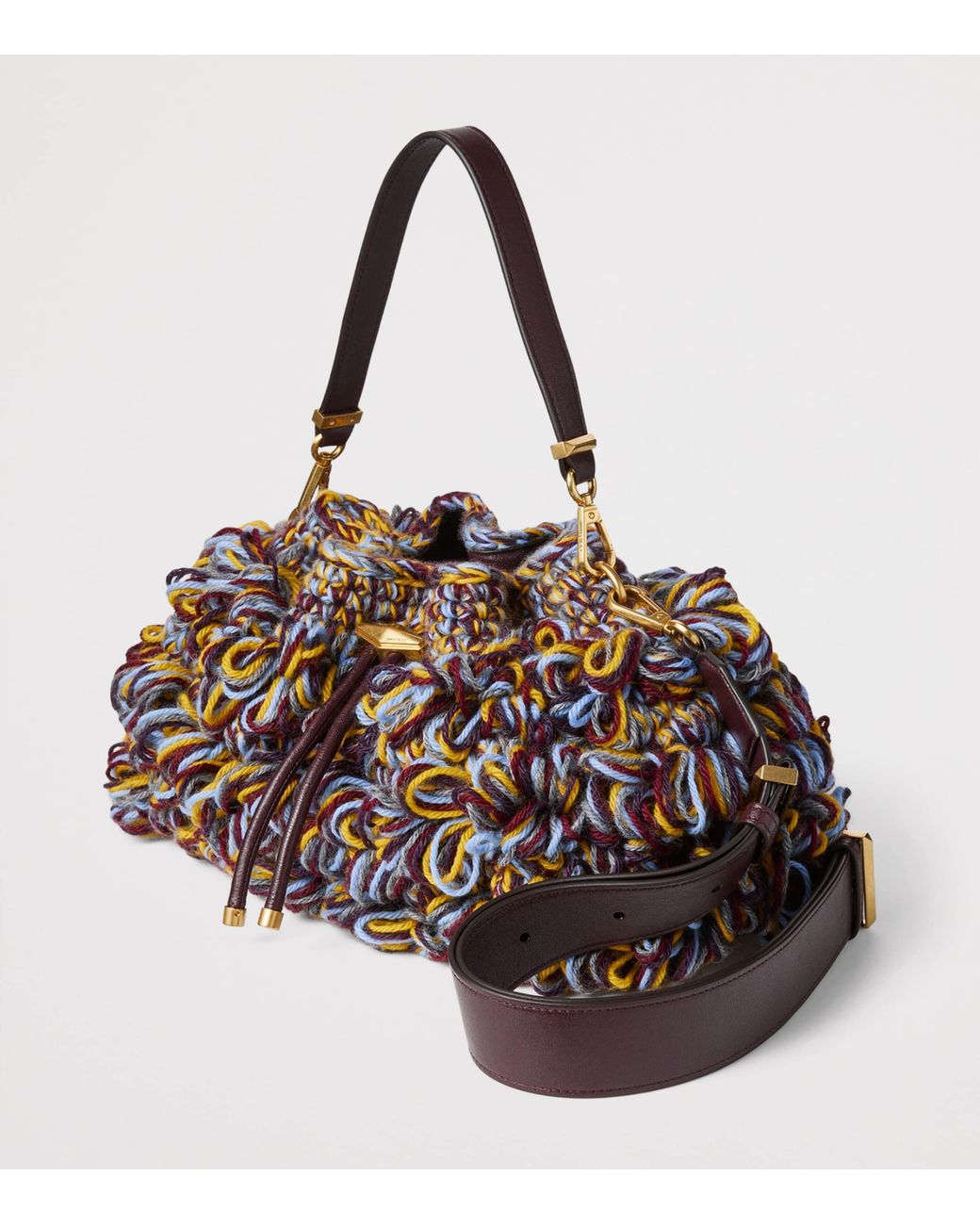Jimmy Choo Brown Crochet Bon Bon Shoulder Bag