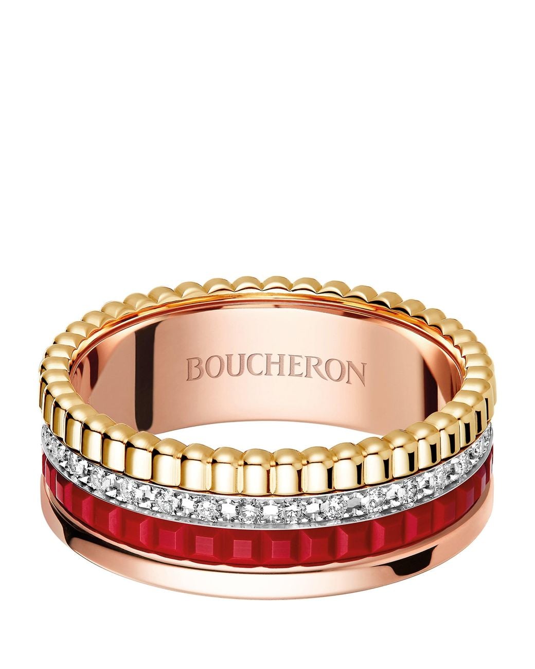 Boucheron Red Small Mixed Quatre Ring