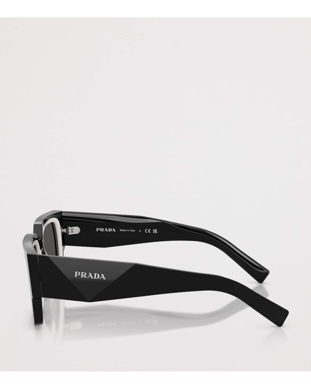 Prada Black Acetate Rectangular Sunglasses for men
