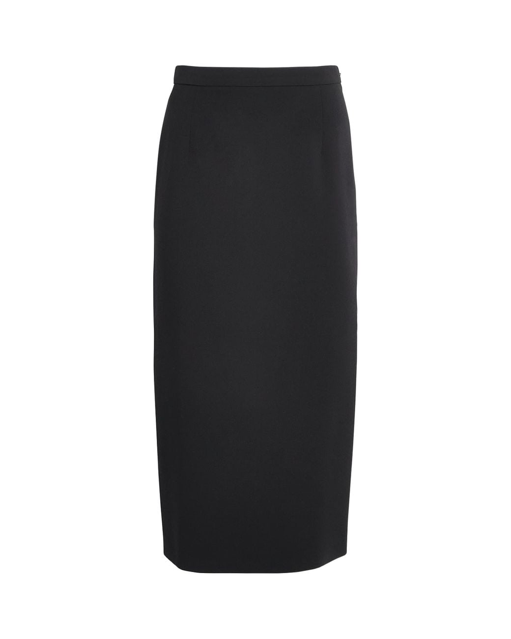Alessandra Rich Black Virgin Wool-Blend Midi Pencil Skirt