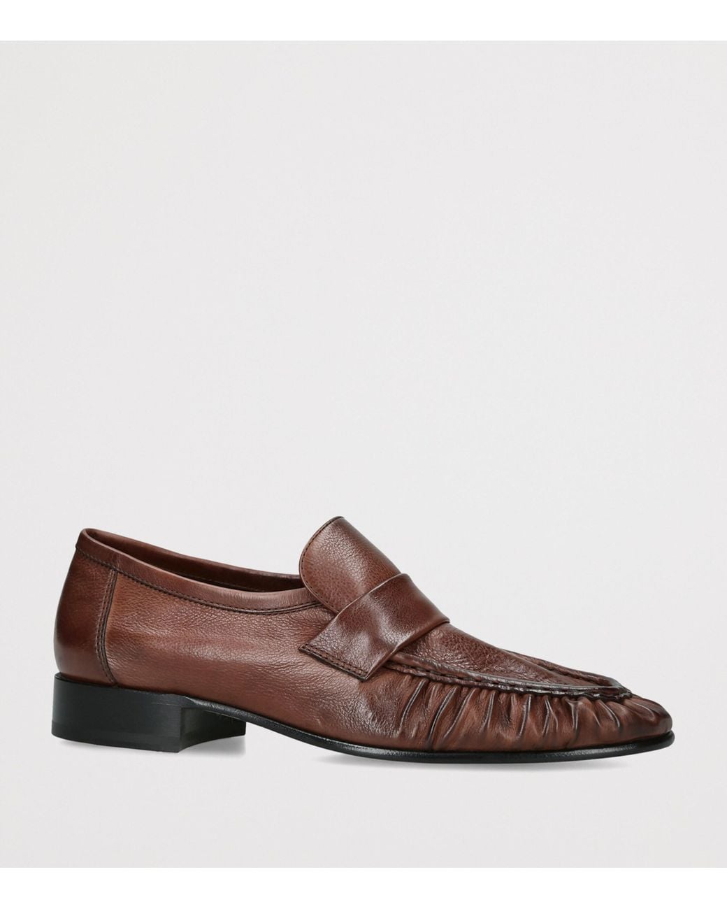 The Row Brown Soft Leather Loafers for men