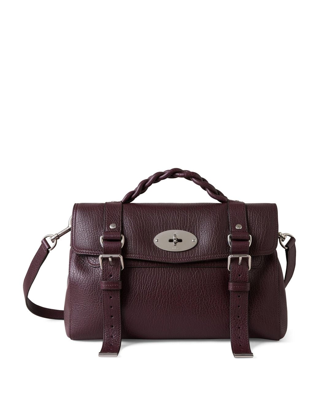 Mulberry Purple Grained Leather Alexa Cross-Body Bag