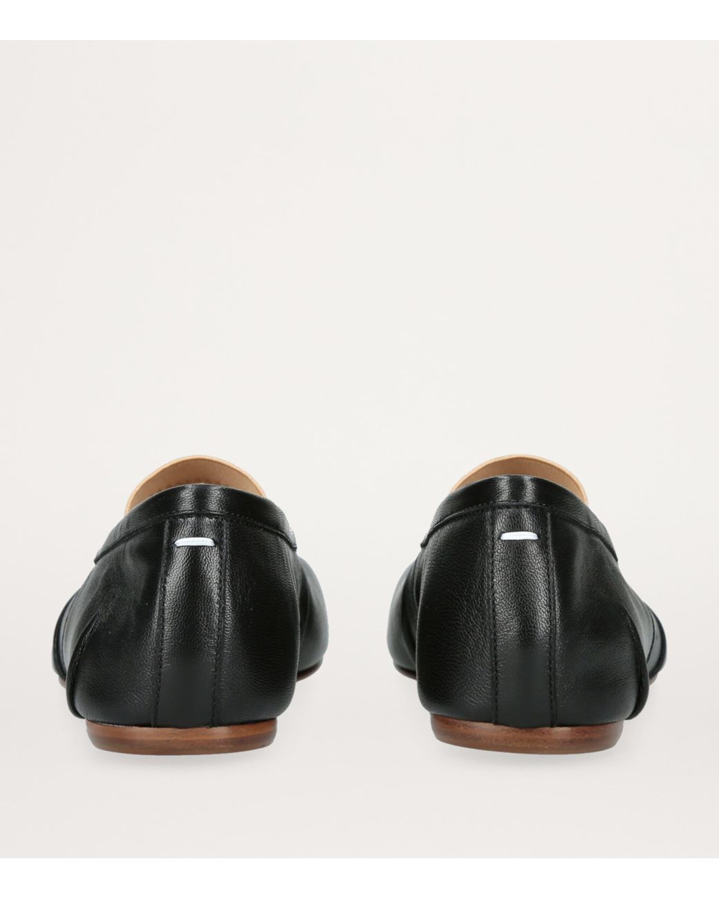 Maison Margiela Black Leather Tabi Ballet Flats