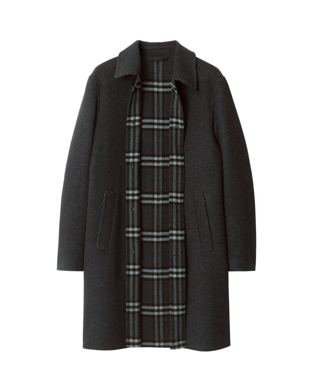 Burberry Black Wool Mid-Length Car Coat for men