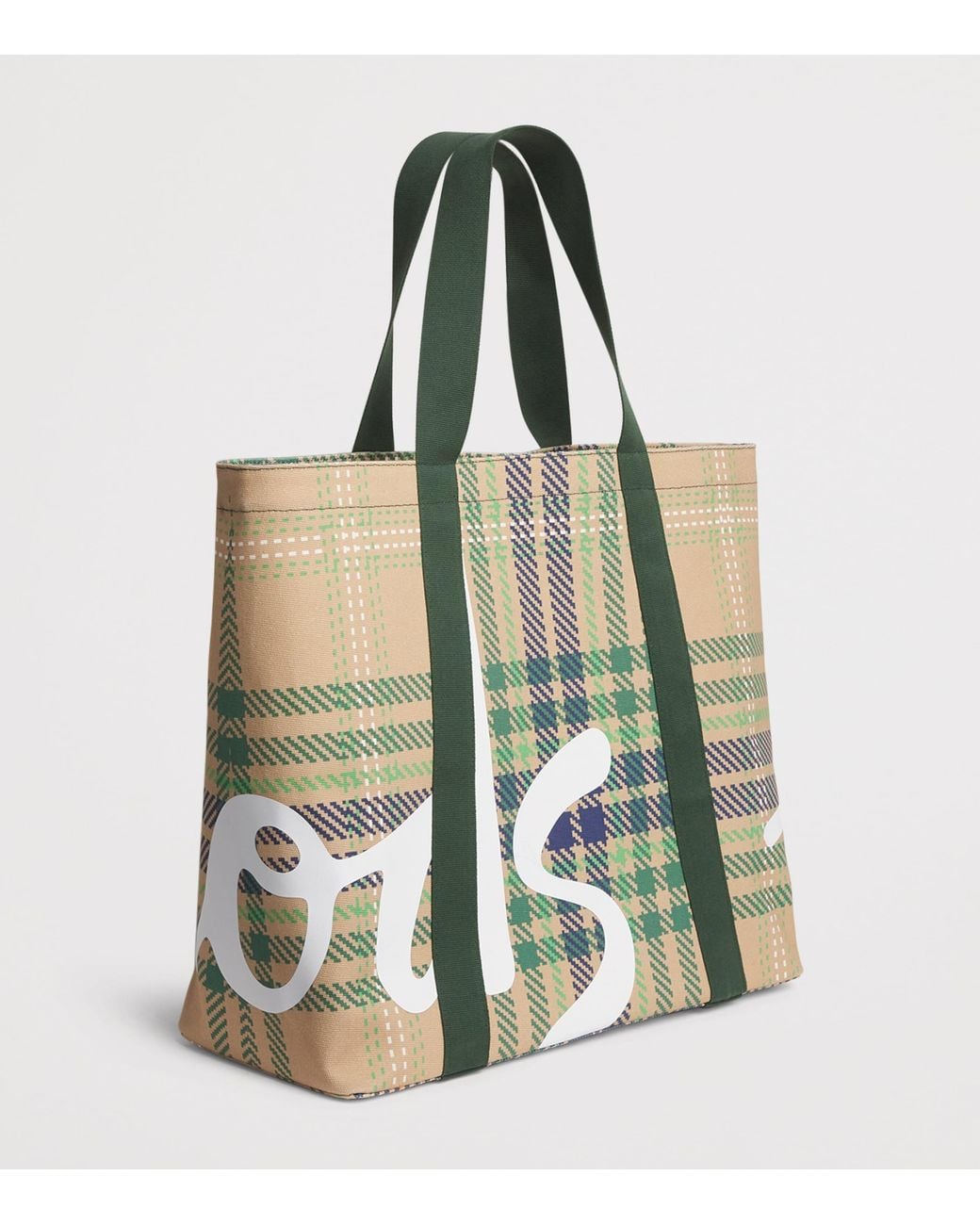 Harrods Green Large Tartan Check Tote Bag