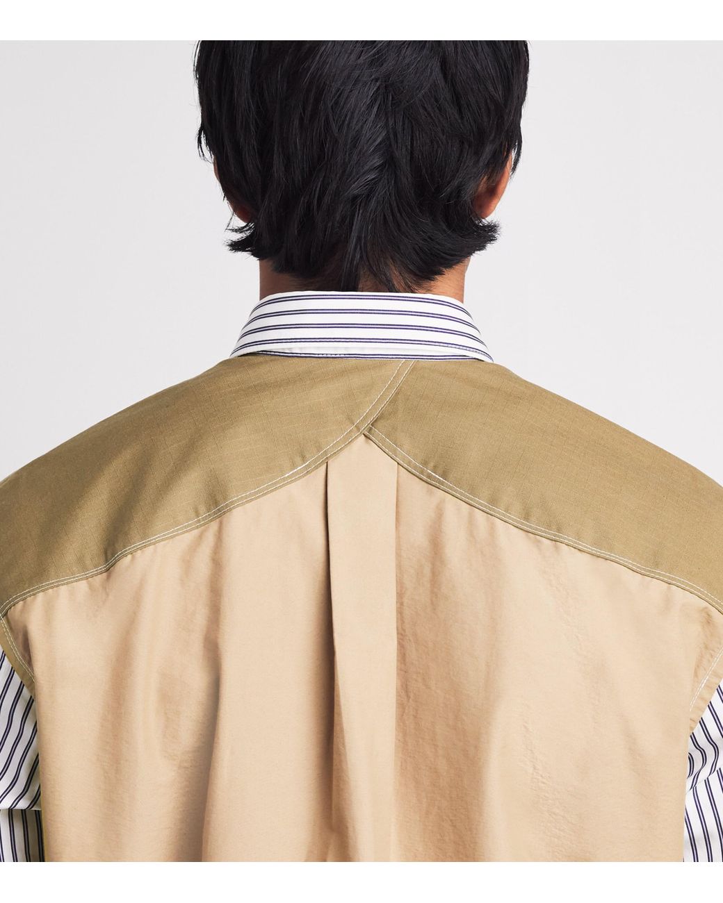Junya Watanabe White Cotton Stripe Shirt for men
