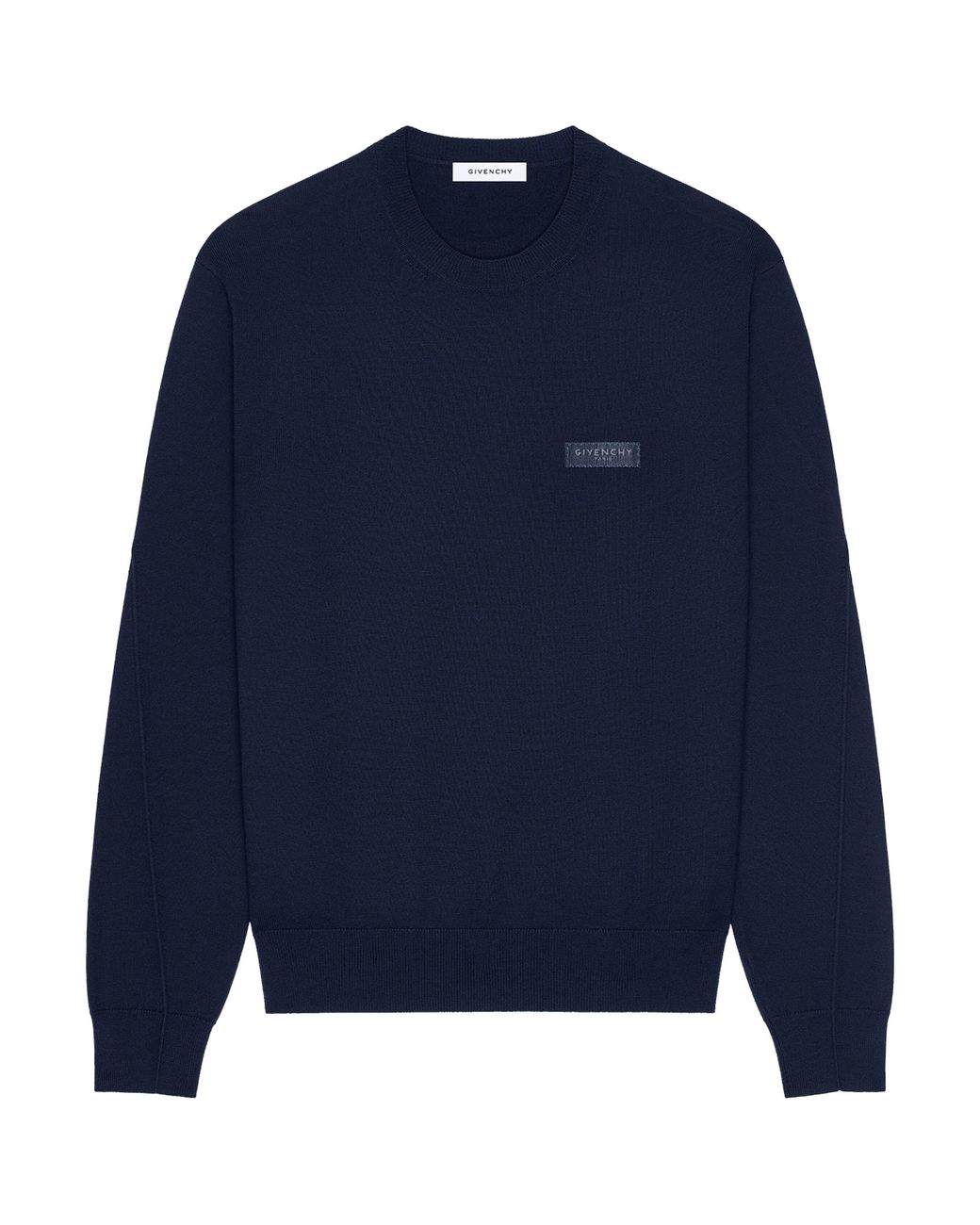 Givenchy Blue Wool Logo Sweater for men