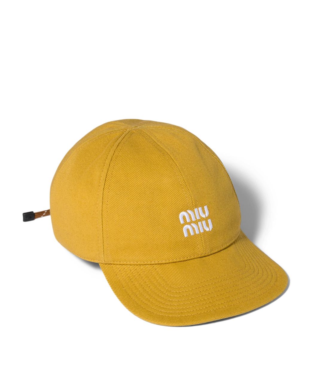 Miu Miu Yellow Cotton Cord-Detail Baseball Cap
