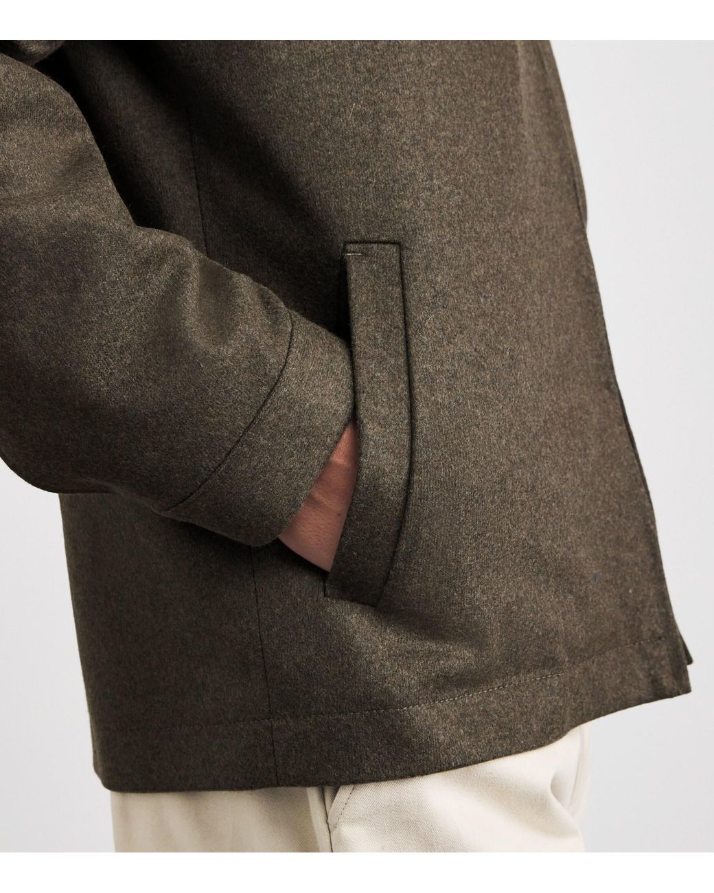 Sunspel Green Boiled Wool Jacket for men