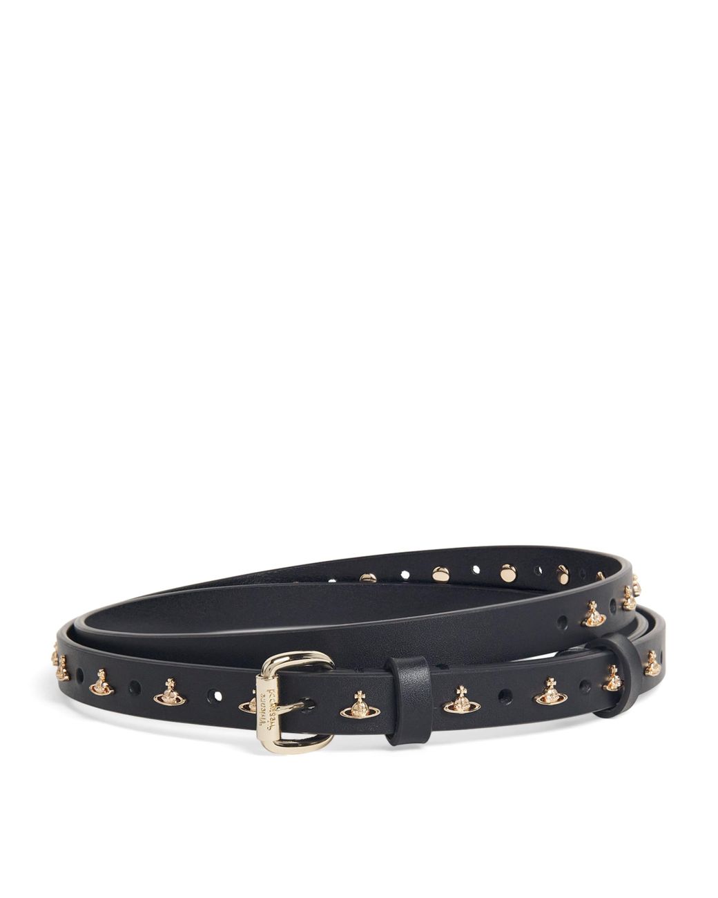 Vivienne Westwood Leather Mini Orb Alex Belt in Black | Lyst
