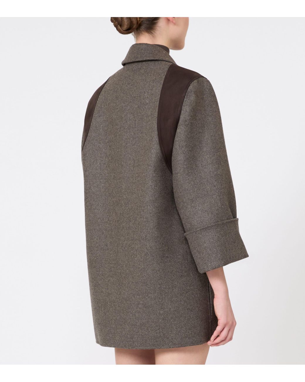 Max Mara Brown Virgin Wool Panel Jacket