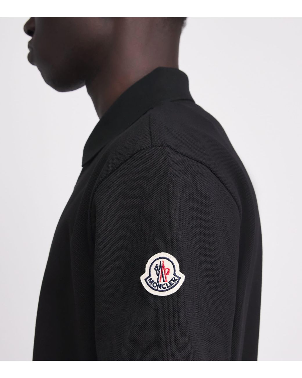 Moncler Black Cotton Polo Shirt for men