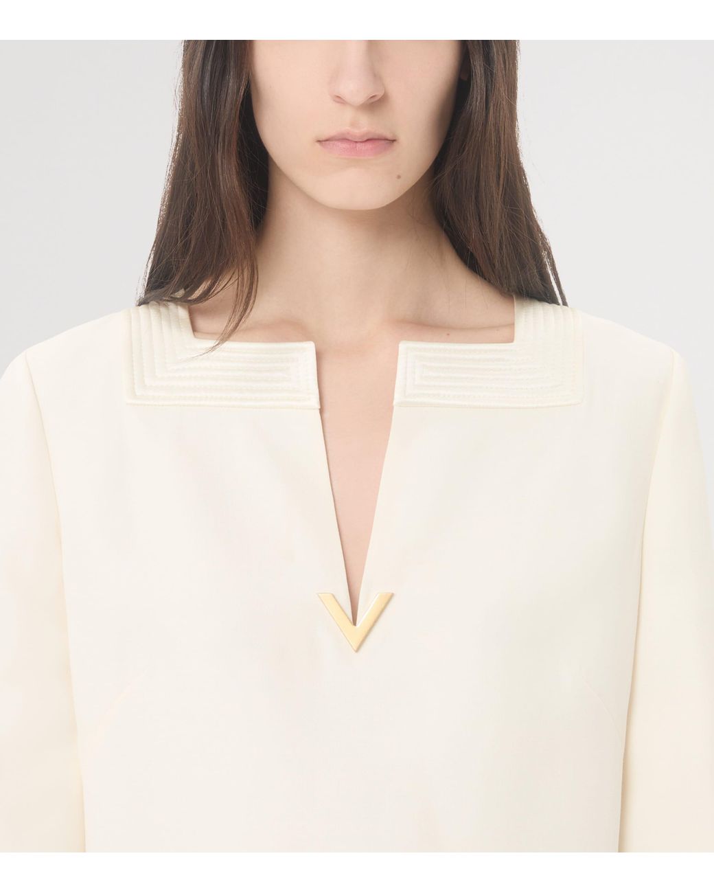 Valentino White Virgin Wool-Silk Mini Dress