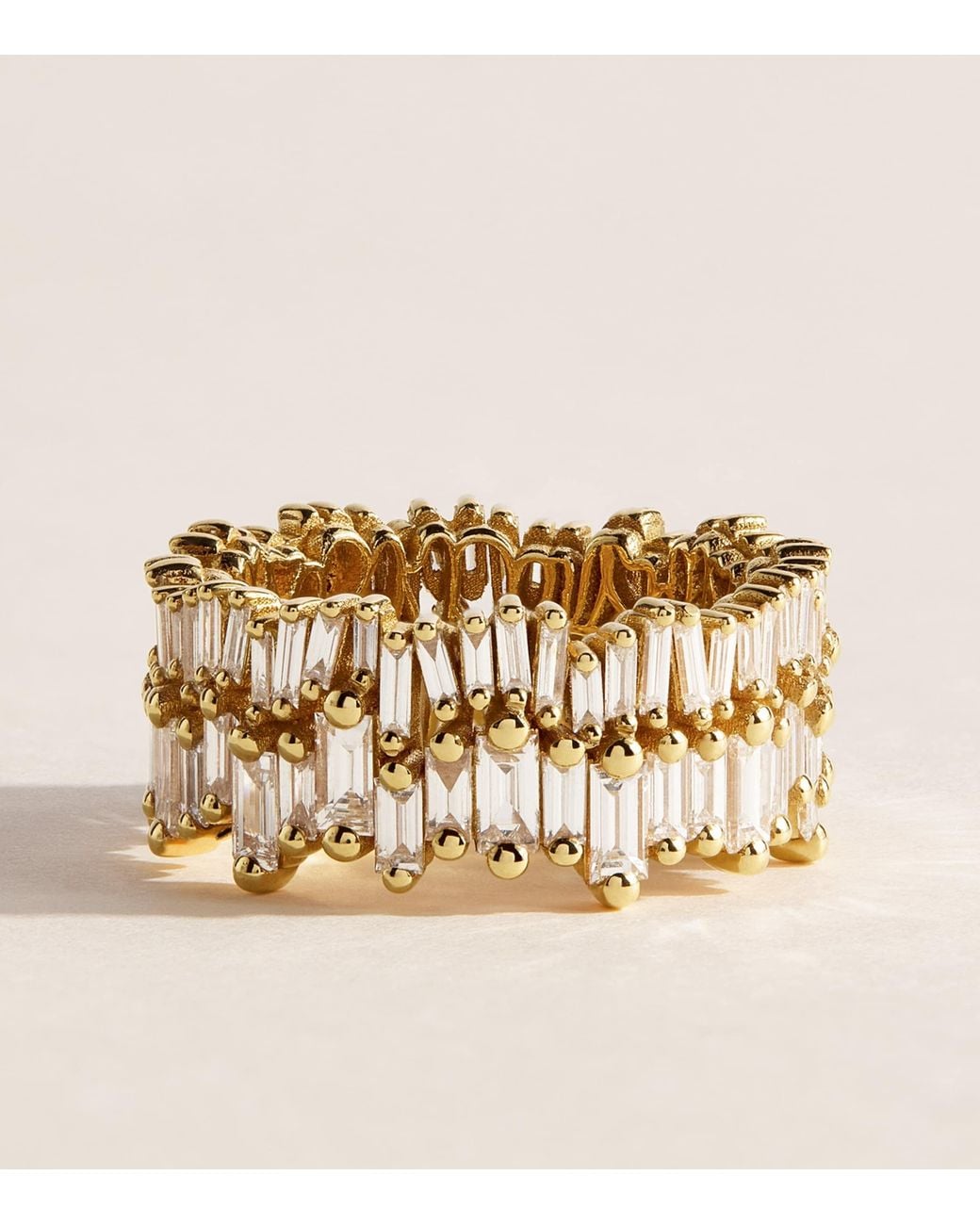 Suzanne Kalan And Diamond Short Stack Ring in Metallic | Lyst UK