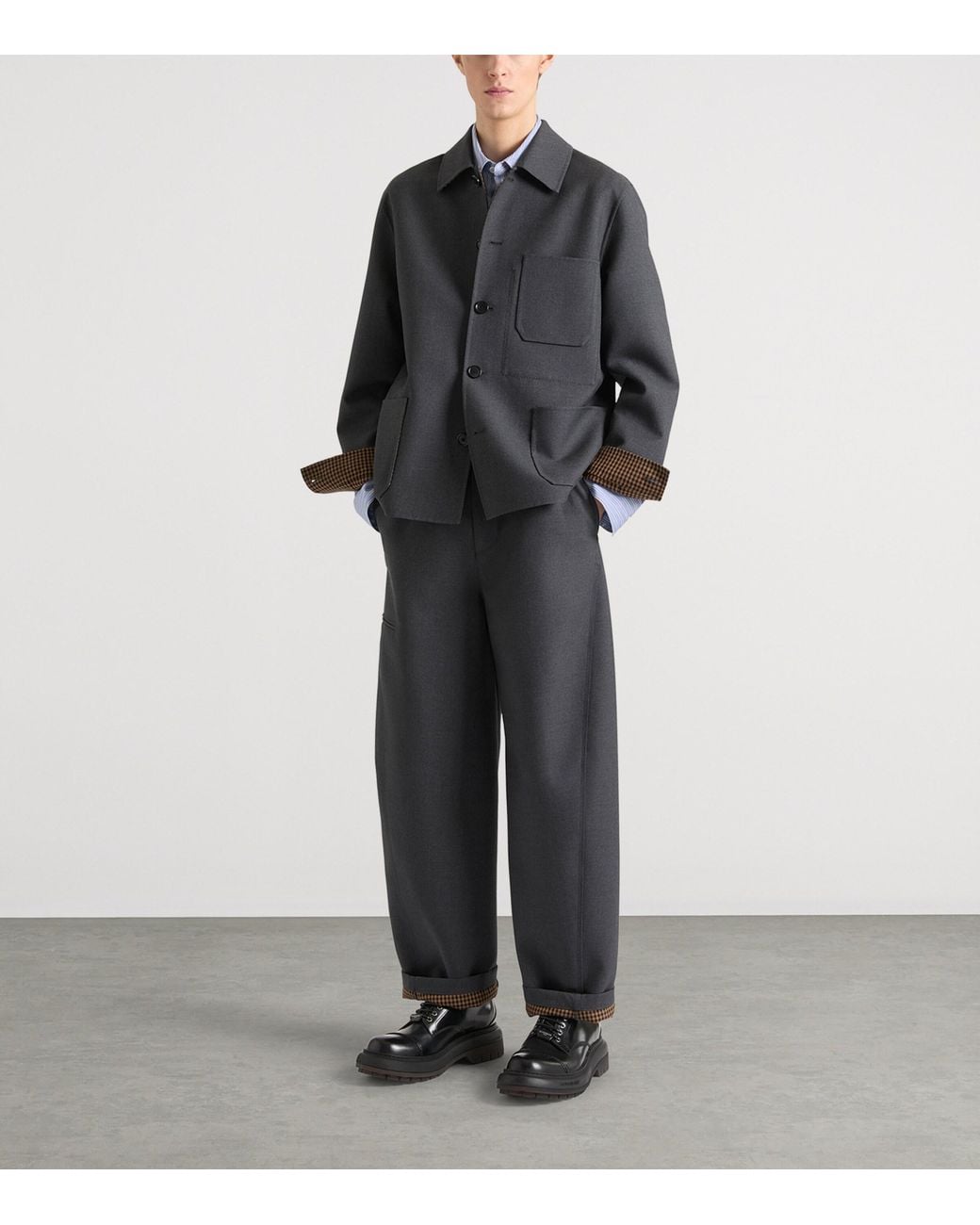 Givenchy Blue Wool-Silk Overshirt for men
