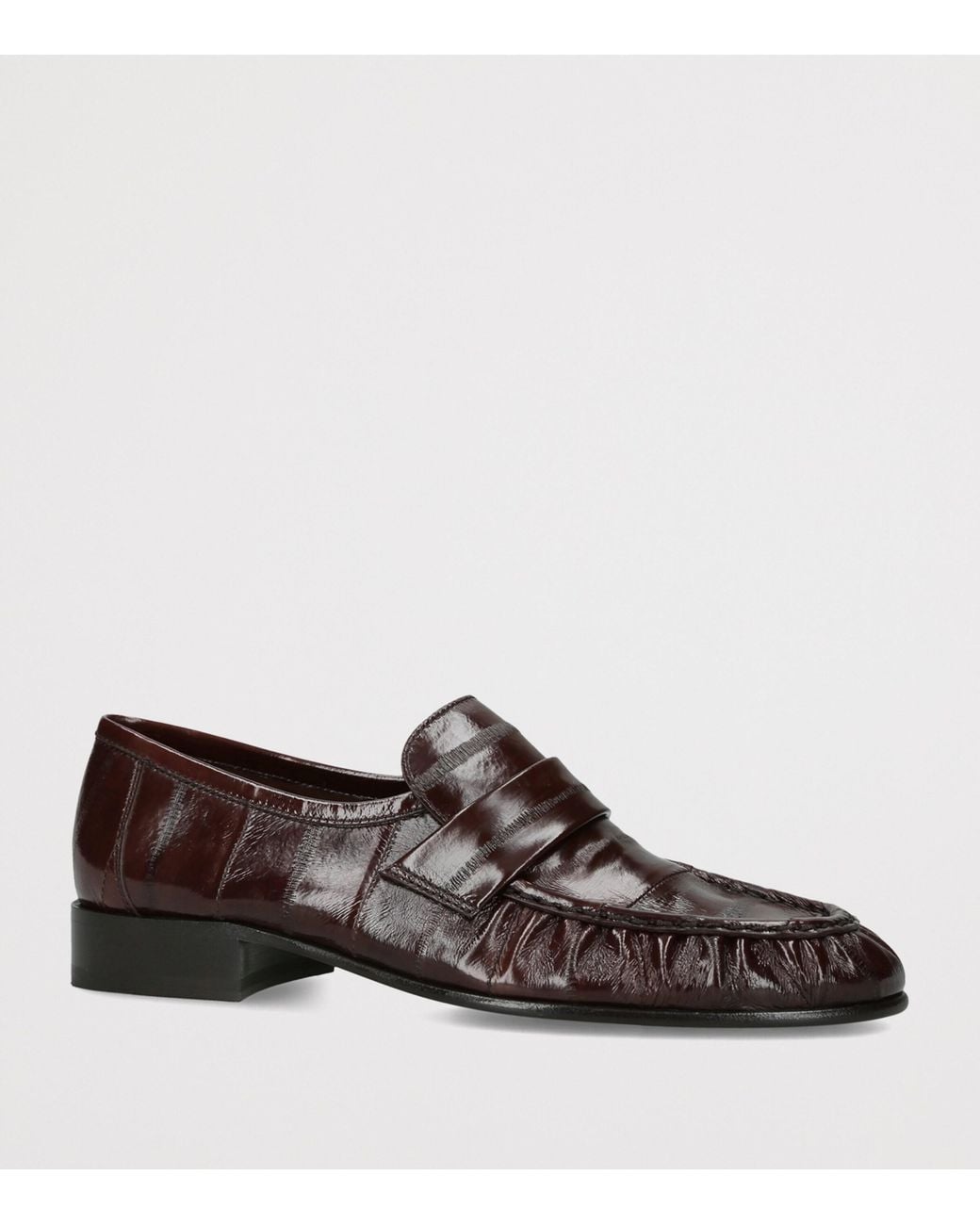 The Row Brown Soft Eel Loafers