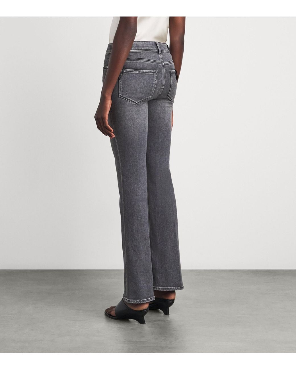 PAIGE Gray Laurel Canyon Bootcut Jeans
