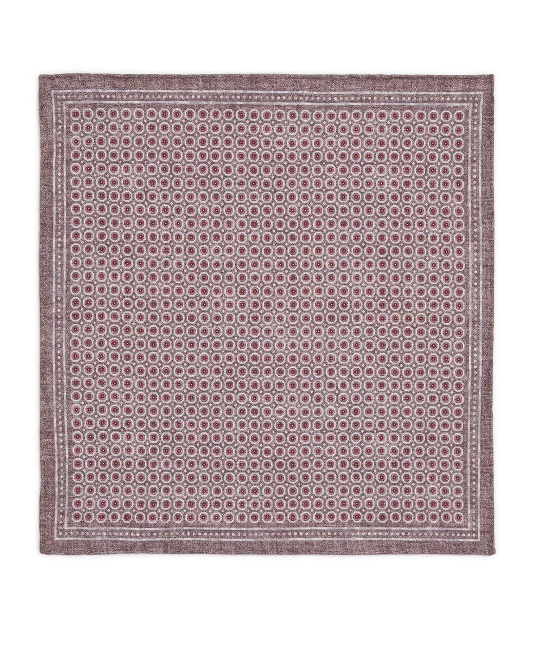 Eleventy Purple Cotton-Wool Geometric Pocket Square for men