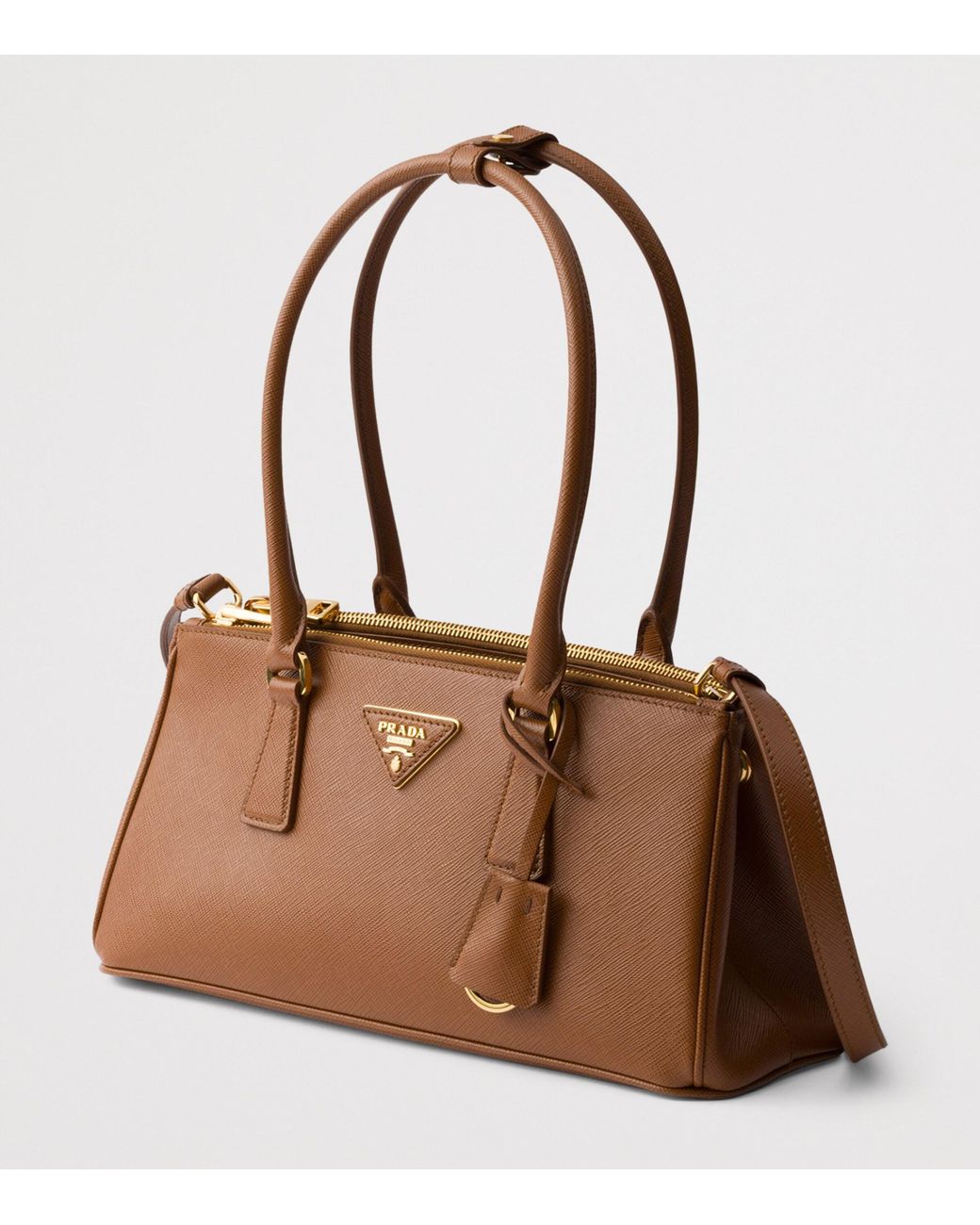 Prada Brown Medium Leather Galleria Top-Handle Bag