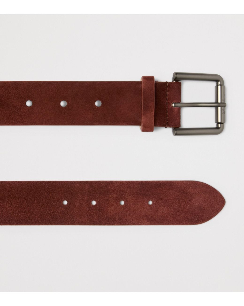 Max Mara Brown Suede Double-Buckle Belt