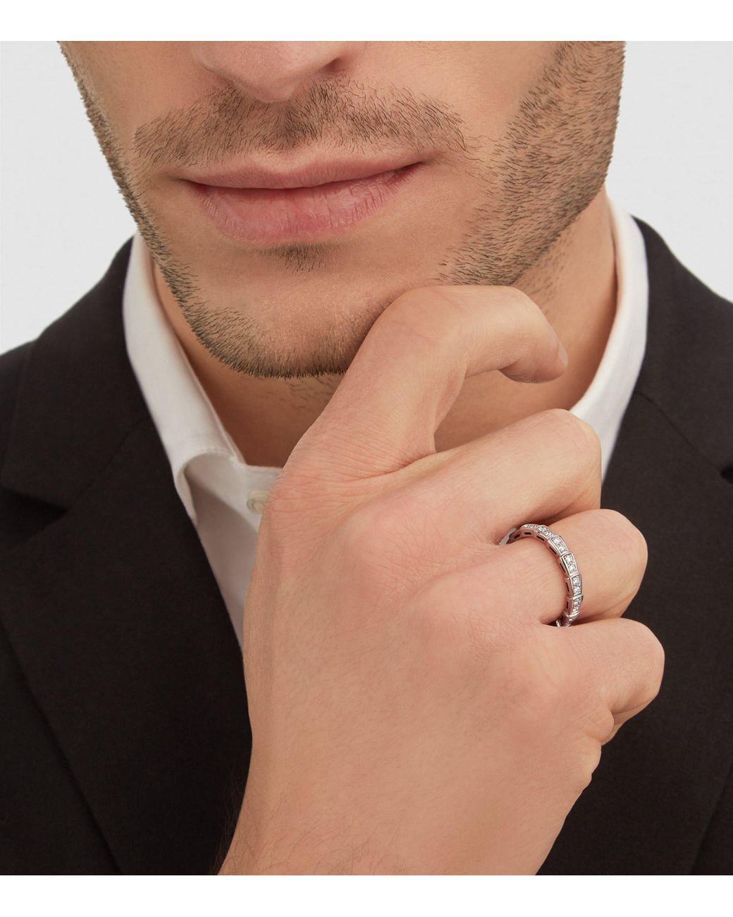 BVLGARI Metallic And Diamond Serpenti Viper Ring