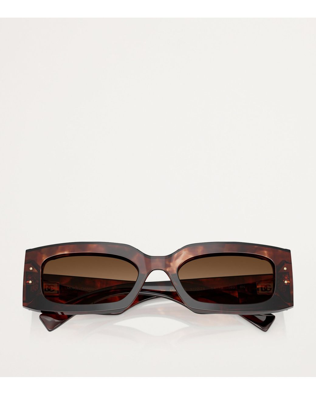 Dolce & Gabbana Brown Acetate Rectangular Sunglasses
