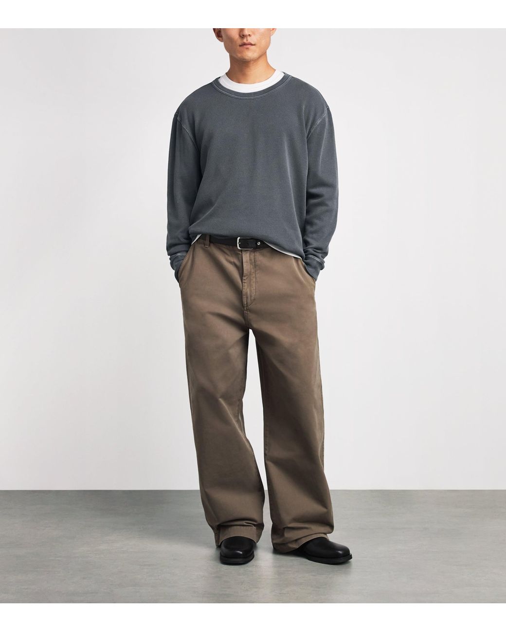 Citizens of Humanity Gray Cotton Waffle-Stitch Sweater for men
