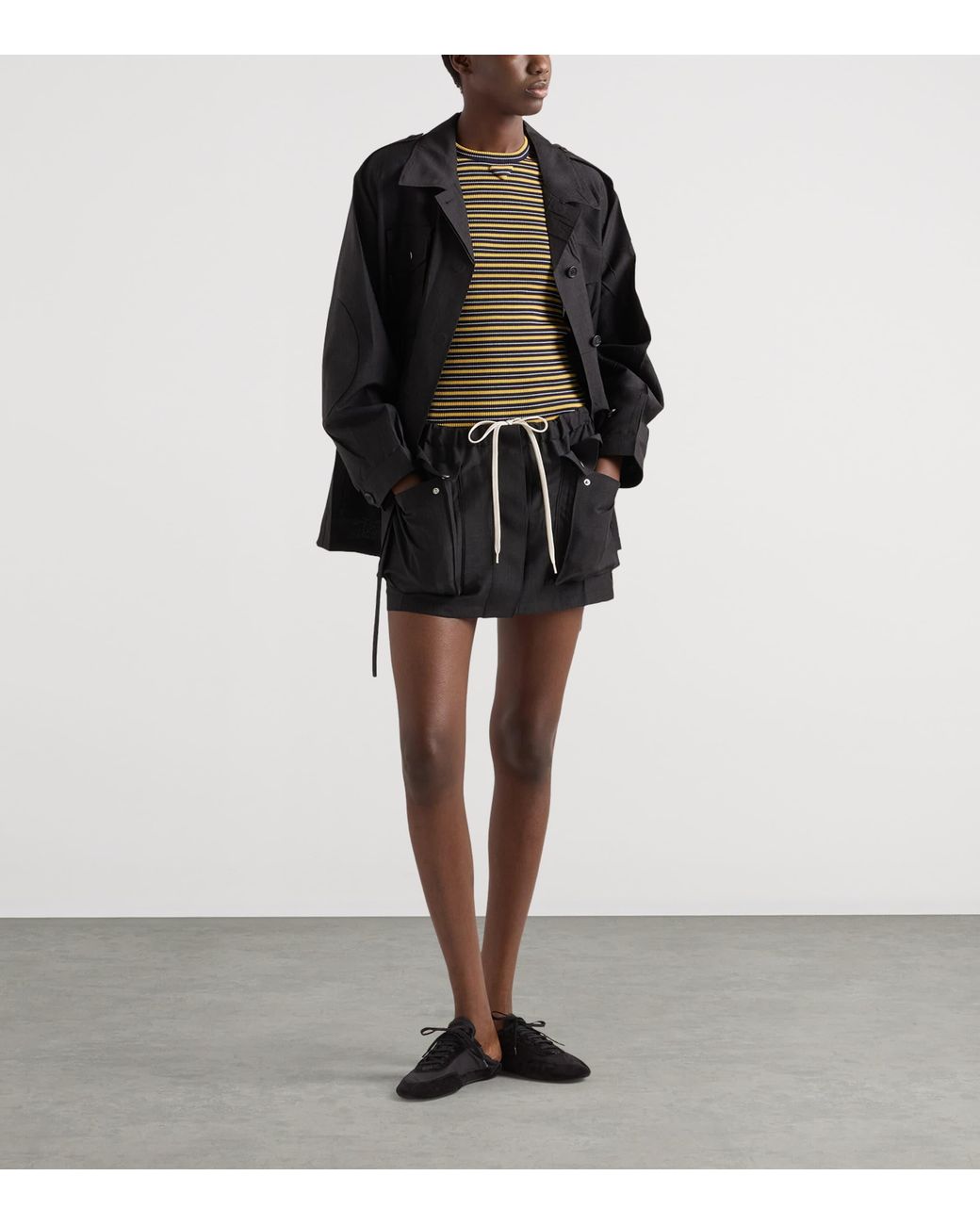 Prada Black Mohair-Wool Mini Skirt
