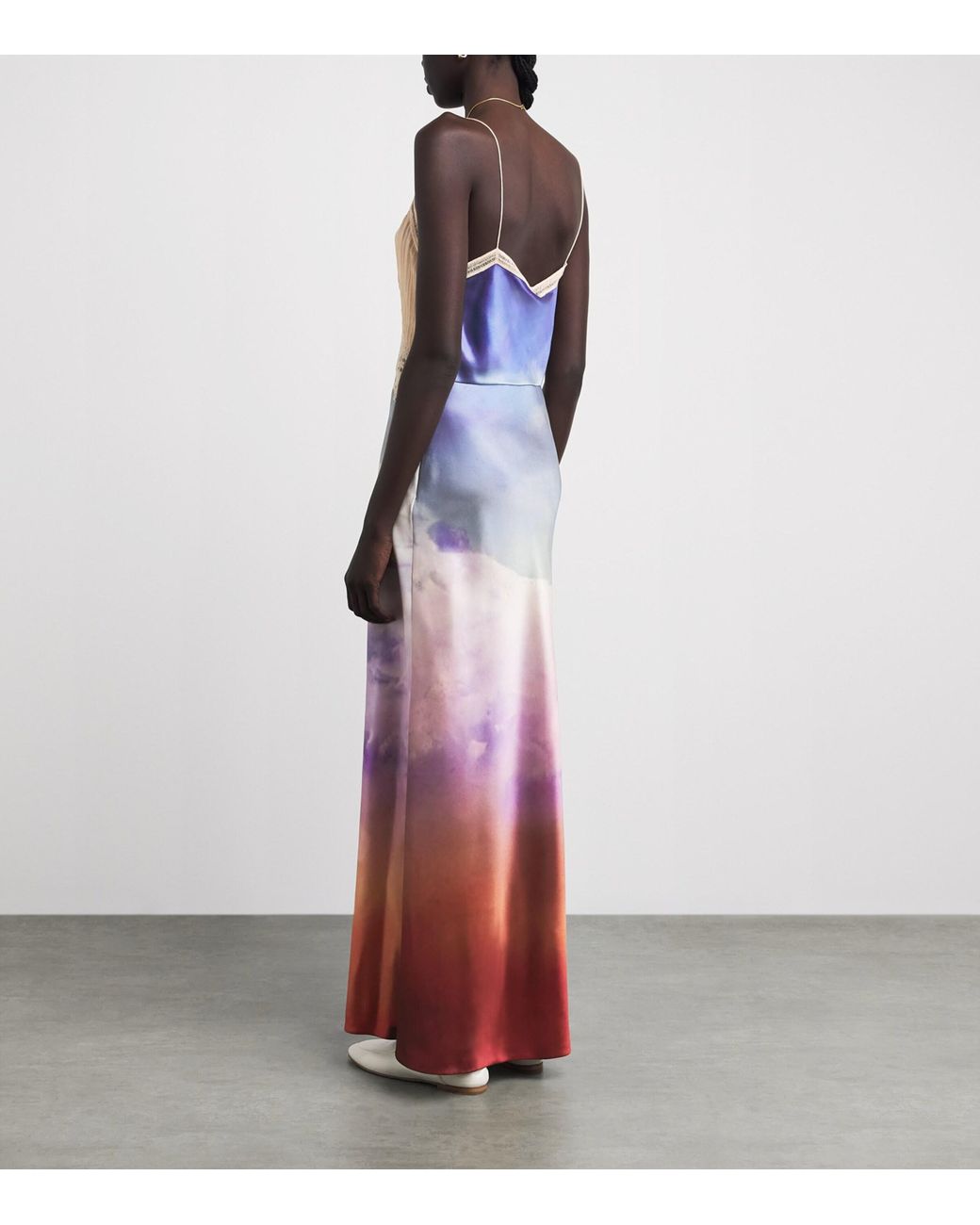Gabriela Hearst Purple X Paul Smith Silk Printed Adolphine Maxi Dress
