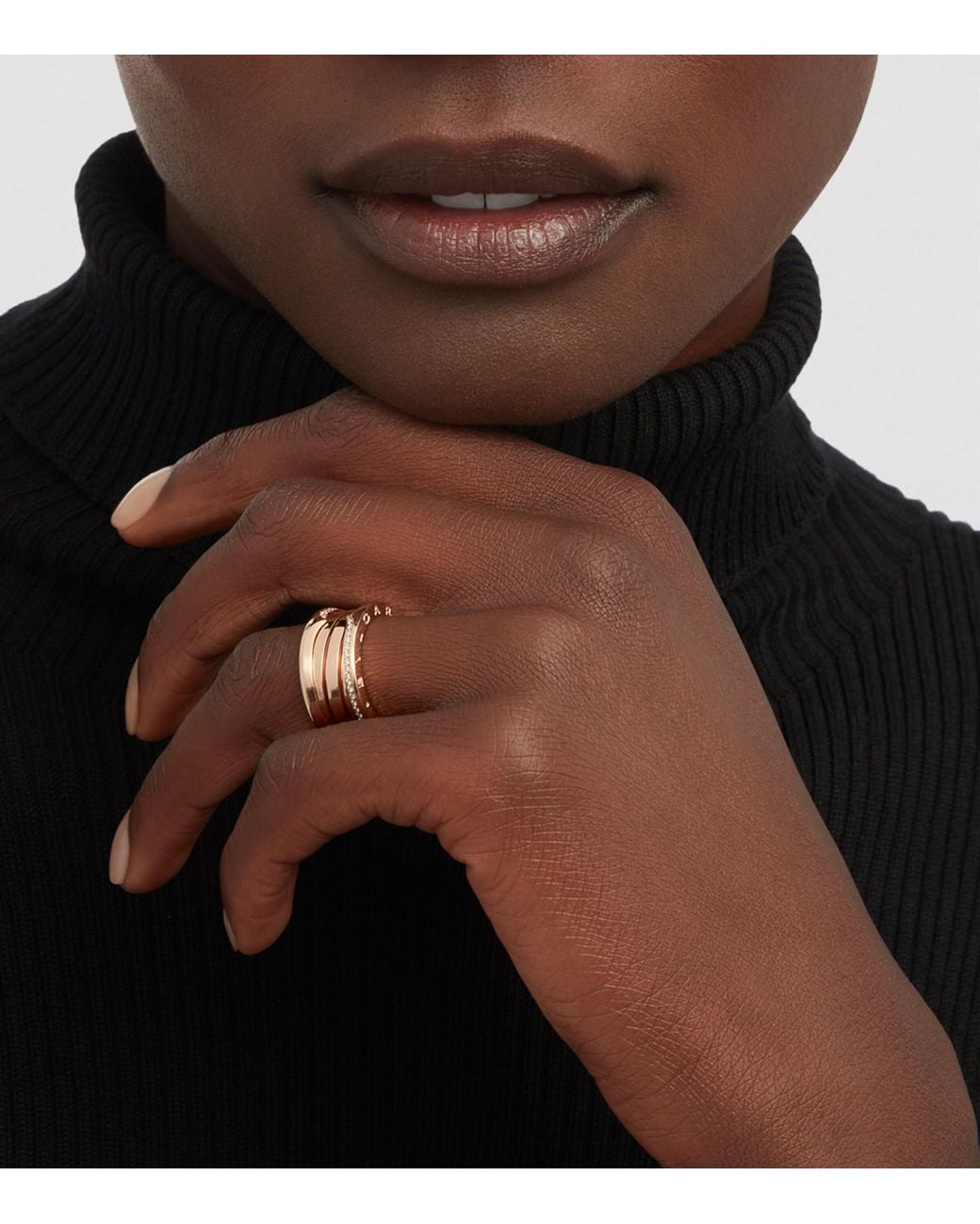 BVLGARI Natural And Diamond B.Zero1 Three-Band Ring