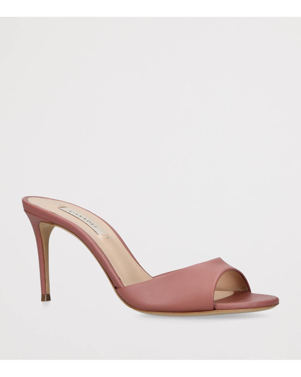 Casadei Pink Leather Julia Mules 80